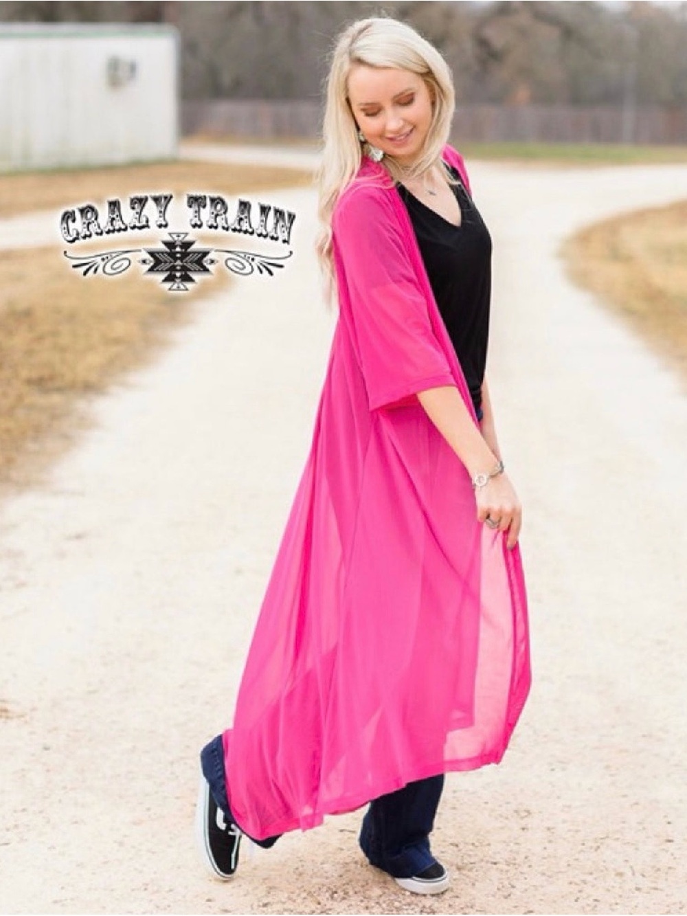 Crazy Train Short To Long Sheer Open Front Duster One Size New